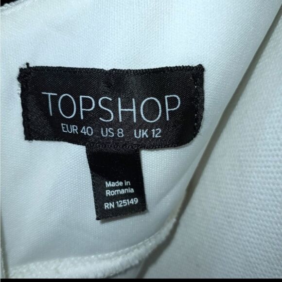 TOPSHOP WHITE DRESS SZ.8 EUC - Picture 8 of 9